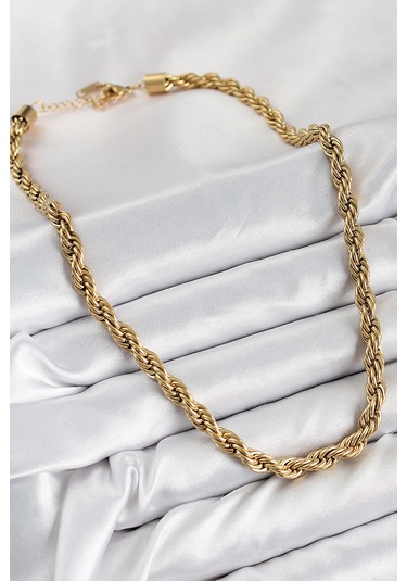 316l Çelik Burgu Model Gold Renk Kadın Kolye - Tj-bko10485 Gümüş