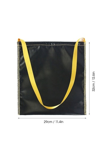 Besthome1 Geniş Kapasiteli Yangın Engelleme Çanta, Mangal Kömürü & Kamp Malzemeleri İçin Dayanıklı Siyah