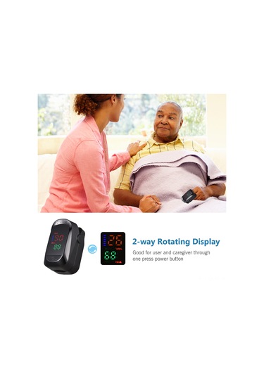 Qingmipy Portatif Parmak İçi Oksimetre, Spo2 Ve Nabız Ölçer, Çift Yönlü Ekran, 8sn Otomatik Kapatma, Askı İpili Pil Yok