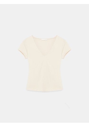 Dilvin 32840 V Yaka Basic T-shirt-taş