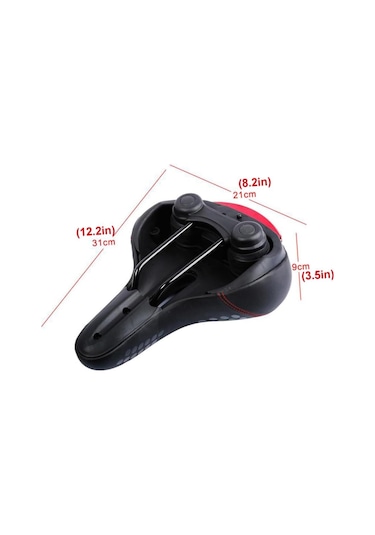 Bisiklet Sele Işıklı Soft Yumuşak Elastomer Yaylı Hava Kanallı Beyaz Benekli
