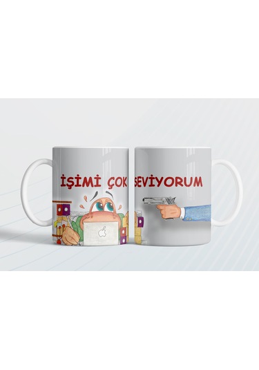 İşimi Çok Seviyorum Hediye Kupa Love Bug-t Gri