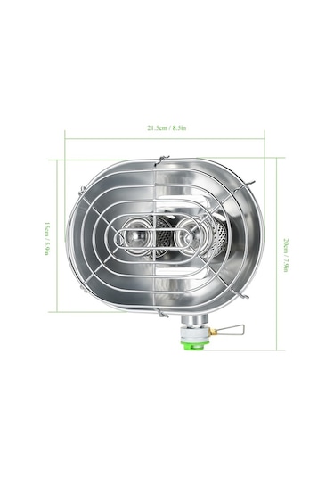 Tongxida Çift Kafa Kızılötesi Isıtıcı - Kamp Ve Gaz Isıtma Sobası - H22 Gümüş