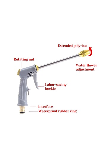 Yüksek Basınçlı Su Hortumu Ucu Uzun Sprey Ucu Bahçe Hortumu