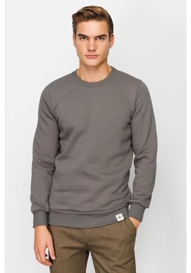 Igs İgs Erkek Koyu Gri Standart Bisiklet Yaka Sweatshirt Koyu Gri