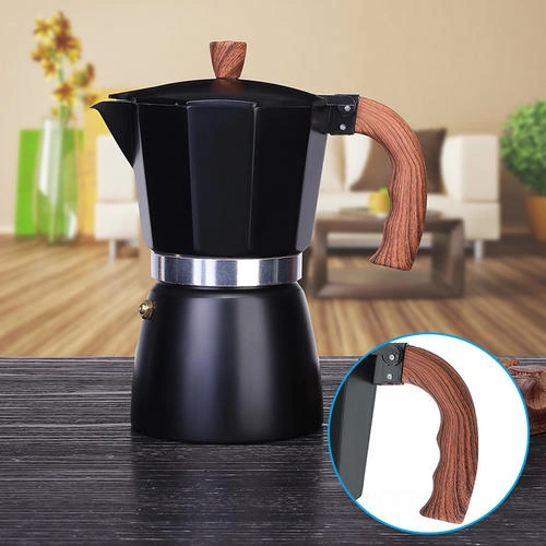 300 Ml Cezve İtalyan Espresso Soba Üst Kahve Makinesi Percolator Pot Moka Cezve Siyah Kahve Kapları