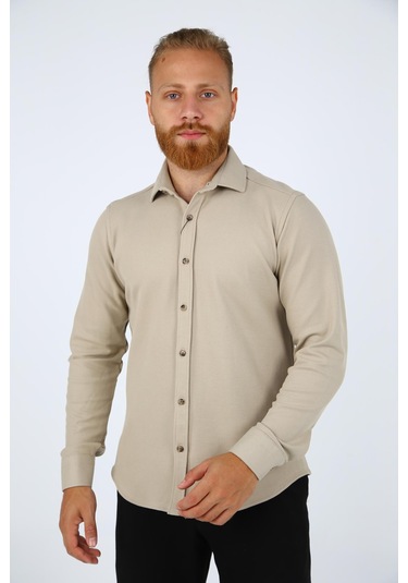 Brango 13346 Erkek Spor Gömlek Bej