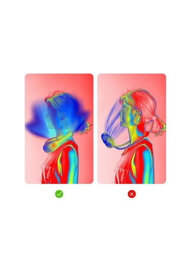 Yeni 5000mah Asılı Boyun Fanı Tembel Taşınabilir Şarj Asılı Boyun Fanı 5433 Pembe