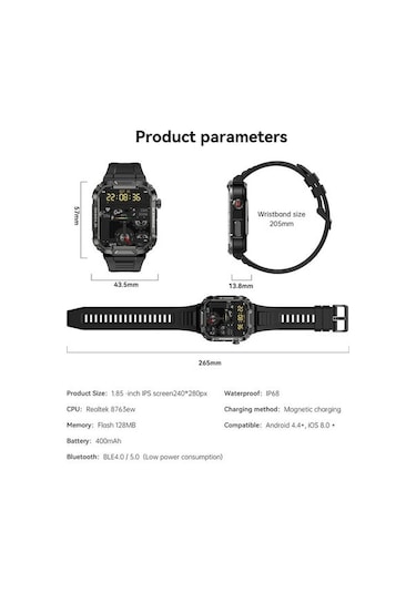 Tenfowee MK66 Dijital Akıllı Saat (İthalatçı Garantili)