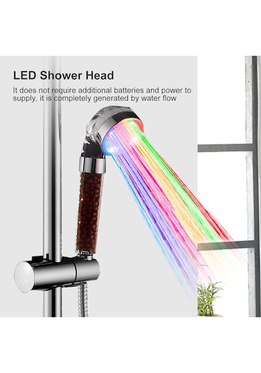 Geeroyoo "7 Renkli Led Filtreli Duş Başlığı - Su Tasarruflu & Otomatik Renk Değiştiren" Diğer
