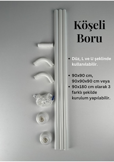 Köşeli Banyo Borusu L Duş Borusu Çok Renkli