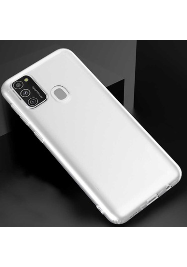 Galaxy M21 Kılıf Zore Kamera Korumalı Süper Silikon Renksiz