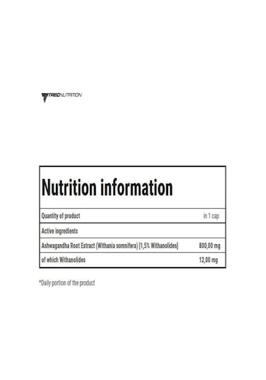 Trec Nutrıtıon Ashwaganda 800 Plant Adaptogen / 60 Caps