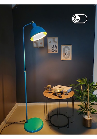 Dolce Turkuaz Lambader Hareketli Başlık Modern Dekoratif Meta... Turkuaz