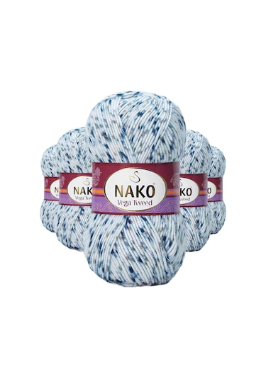 5 Adet Vega Tweed Premium Akrilik El Örgü İpi Yünü No: 31924 RYL-NWNKVT31924-5