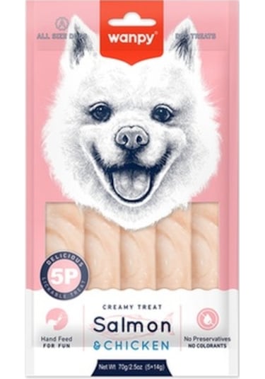 Wanpy Somonlu Tavuklu Krema Köpek Ödülü 5 x 14 G
