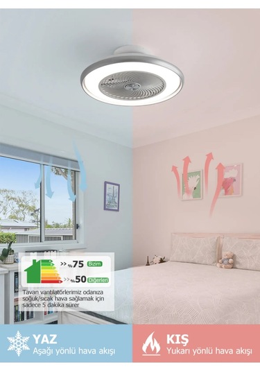 Dlc Araceli 56 Cm Gümüş Renk Tavan Vantilatörü