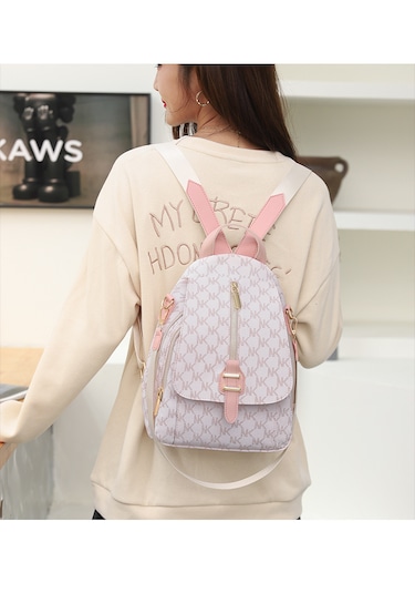 Kadınlar İçin Şık Retro Sırt Çantası-pembe Pembe