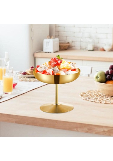 Suntek Paslanmaz Çelik Dondurma Kupası Düğün İçin Zarif 250ml Altın