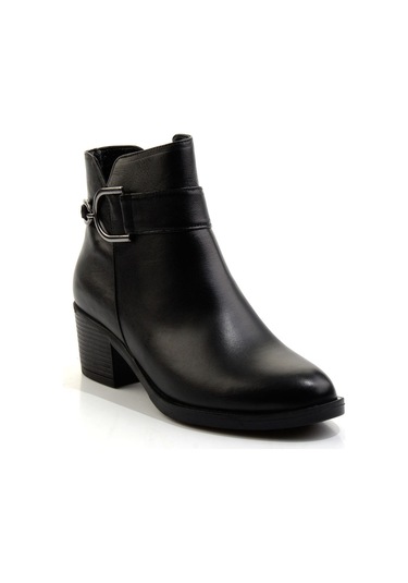 Siyah Hakiki Deri Kadın Bot & Bootie K02531207303 Siyah