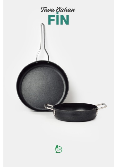 Fin 2 Parça Tava-sahan Set 20 Cm Sahan, 26 Cm Tava, Siyah