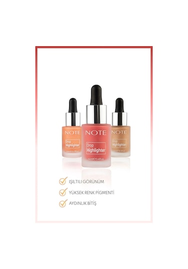 Note Cosmetique Drop Highlighter Işıltılı Likit Aydınlatıcı - 01 Pearl Rose