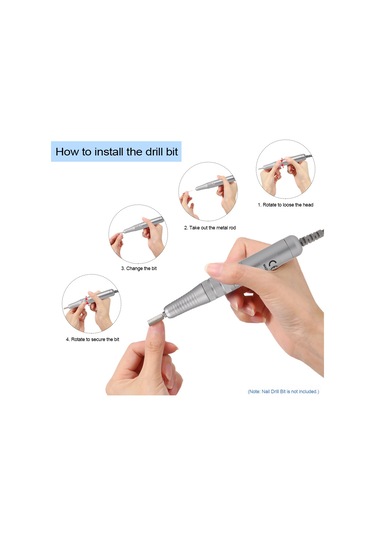 Yifomall Usb Şarjlı Tırnak Bakım Kalemi - 4 Hızlı Ayarlı, Düşük Titreşimli, Gümüş Renk Tp279 Model