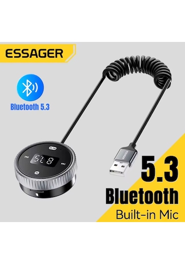 Bt15 Bluetooth 5.3 Araç Kiti+fm Transmitter 3.5mm Aux Jack Hafıza