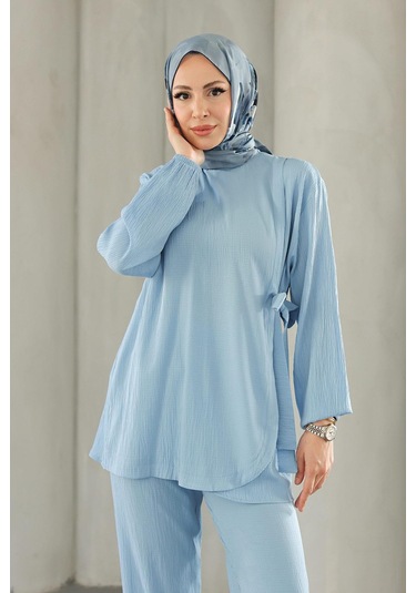 Bağlama Detaylı Takım Bebe Mavisi Bebemavisi Mavi