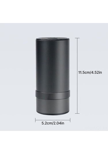 Novahub Çift Yönlü Otomatik Değirmen, 3 Tıkla Açma, Alüminyum Gövde, 100sn Öğütme, Siyah Siyah