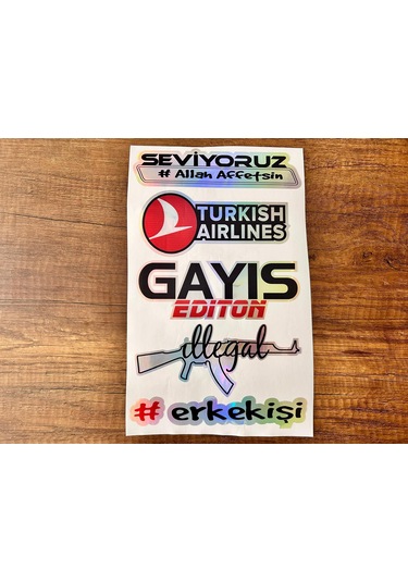 Araç Arka Cam Yazısı Hologramlı Yan Kapı, Yan Cam Stickerı Seviyoruz