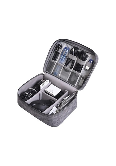 Willowhaven 24.5x18.5x10cm Büyük Boy Dijital Çantası Rh917 Polyester Bölmeli Serbest Ayarlanabilir Seyahat Ev İçin Gri Renk