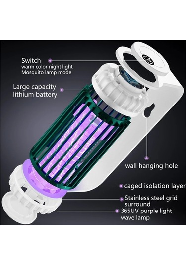 Jialan Elektrik Çarpması Sivrisinek Katili Lamba Usb Fly Trap