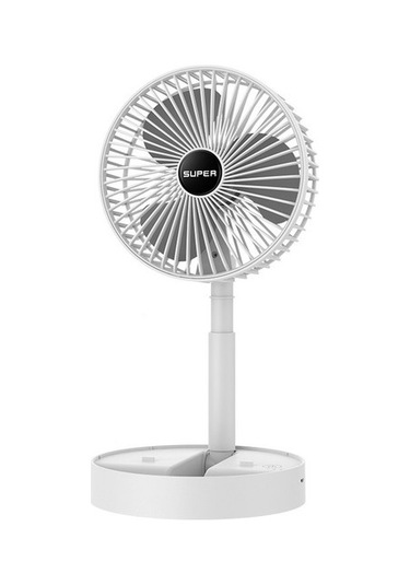 Ruyı Şarj Edilebilir Model 2000mah Katlanabilir Geri Çekilebilir Fan Taşınabilir Açık Seyahat Ev Masaüstü Fan 4481 Beyaz