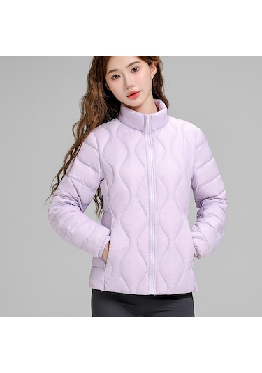 İnce Kuş Tüyü Ceket Ve Sıcak Ördek Tüyü Ceket Açık Mor