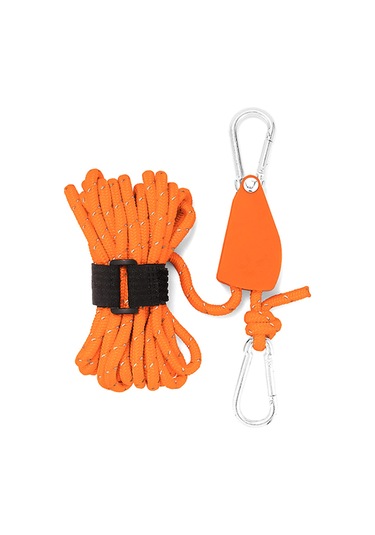 Springsun Alüminyum Alloy Tente Sabitleyici, 6mm Kalın Nylon Teli İle Hızlı Ayarlı Kayar Katrol, Turuncu Büyük Boy 5m Uzunluk Turuncu