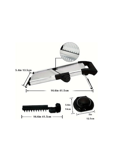 Xuweiwei Siyah Abs Ss Pp Ayarlanabilir Mandolin Dilimleyici Paslanmaz Celik Zahmetsiz Dilimleme Ve Dograma Aleti Siyah