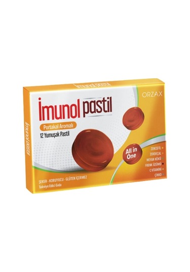 Orzax İmunol Portakal Aromalı Pastil 3 x 12 Pastil