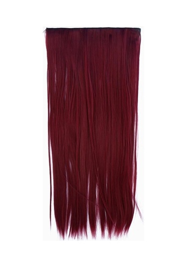 Caş Dekorasyon Isıya Dayanıklı Yarımay Çıt Çıt Saç - 39 - Şarap Kızıl - Düz - 60 Cm - 110 Gr