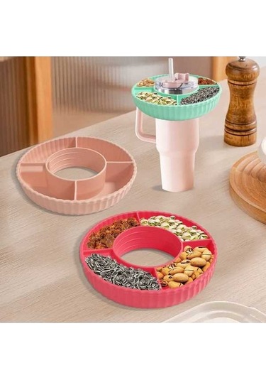 Dancemonkey Cbtx Stanley Quencher 40oz Saplı Aperatif Tepsisi, Silikon, Yeniden Kullanılabilir, Beyaz Beyaz