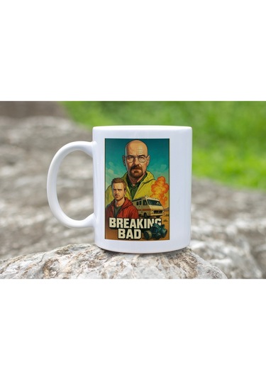 Breaking Bad Temalı Kahve / Çay Kupa Bardak Walter White Ve Jesse Pinkman Tasarımlı Kupa Beyaz