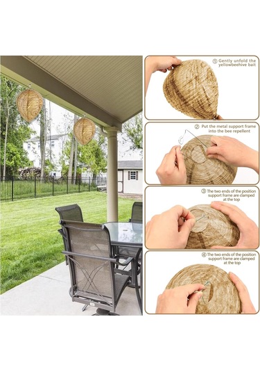 Reedark 5 Adet Asılsı Wasp Yuva Sokağı, Asma Tipi Sahte Arı Yuvaları, Bahçe Ve Dış Mekan İçin Arı Engelleme Ürünü