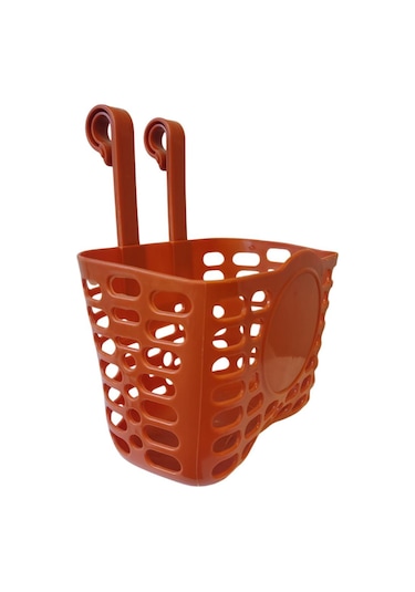 Xbyc 1689 Çocuk Bisikleti Ön Sepet Plastik 16-20 Jant Uyumlu Bisiklet Sepeti Kahverengi Renk