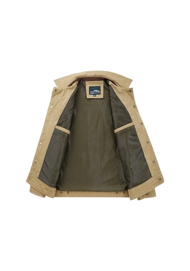 Şık, Rahat, Bol Kesimli, Büyük Beden, Hafif Erkek Ceketi Haki