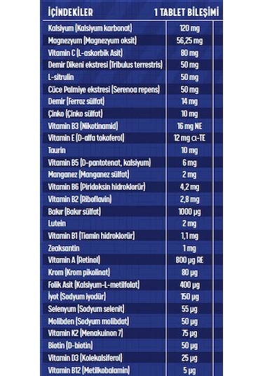 Senkavit Men's Multivitamin Ve Multimineral Complex 180 Tablet