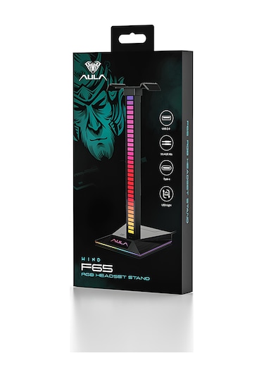 Aula F65 Aux Type-c Ve Usb-a Hub RGB Kulaklık Standı