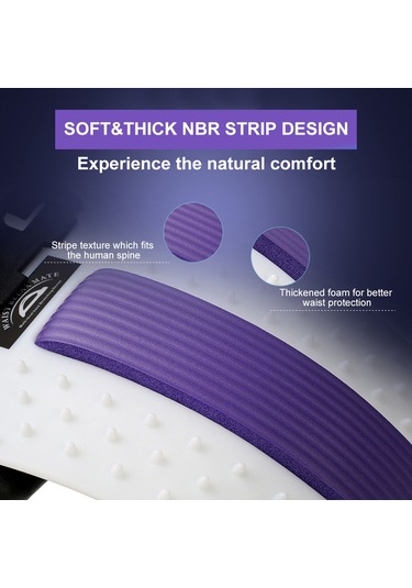 Padalink Bel Ağrısı İçin Akupunktur Masajlı Lumbar Stretcher - 3 Seviyeli Ayarlanabilir Esneme Desteği Siyah - Mavi