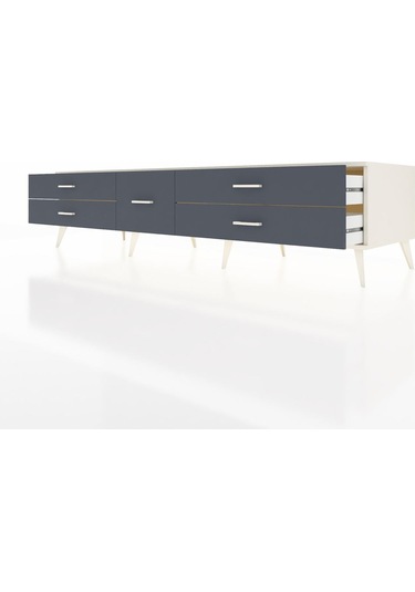 Kronos Tv Ünitesi 5 Çekmeceli 220x59x51 Aytaşı-aytaşı/antrasit Aytası/antrasıt - Aytası