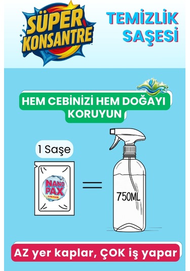 Tuvalet & Klozet Toz Temizlik Saşesi 12 Adet X 20gr