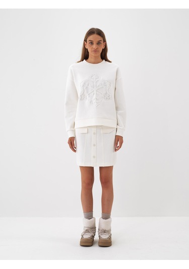 Ekru Pamuk Dokulu Regular Fit Etek 270403 Ekru